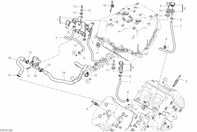 Tutte le parti per il Sistema Di Aria Secondaria del Ducati Superbike Panigale V4 Thailand 1100 2020